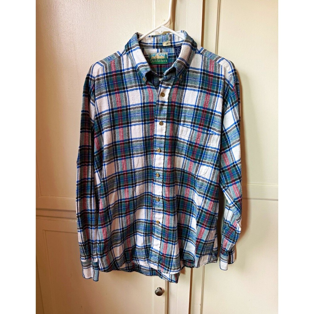 Vintage Outfitters Men’s Large Plaid Flannel Long Sleeve Shirt 100% Cotton